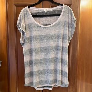 Casual Striped Gray Top Dylan NWOT Size L